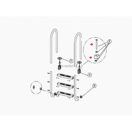 Noix de sabot D40 pour échelle Aquamatic, les 2