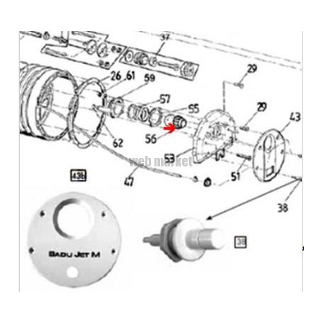 Buse de 40 mm, complète, pour Bellow-Jet