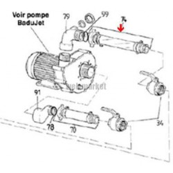 Durit de refoulement Badujet Classic (20x240mm) ( Frais/Délai supp à prévoir )