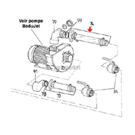 Durit de refoulement Badujet Classic (20x240mm) ( Frais/Délai supp à prévoir )