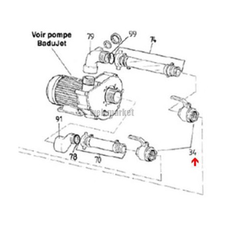 Vanne bronze 2" de Badujet Classic-M ( Frais/Délai supp à prévoir )
