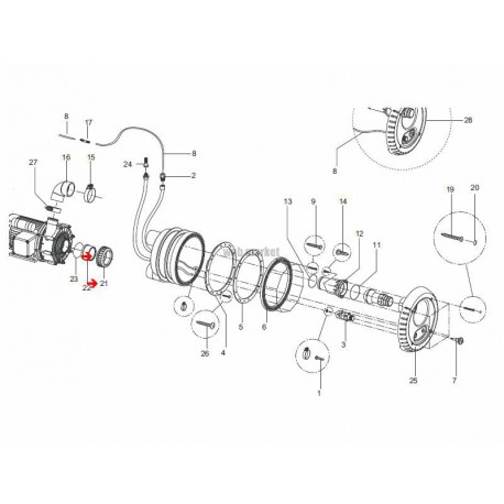 Ecrou de raccord de pompe Badujet Smart (2"3/4")