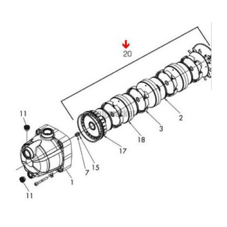 Kit turbine diffuseur complet Euro Com 3M3T 4M/4T ( Dispo épuisement Stock )
