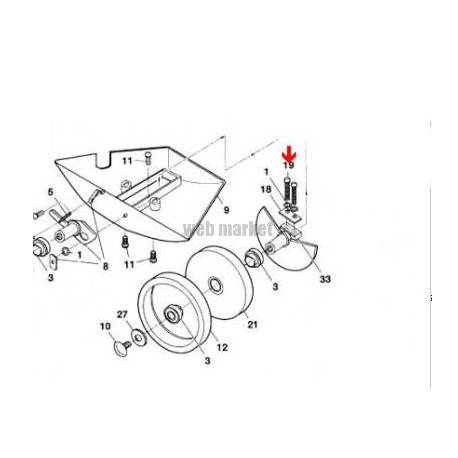 Vis et écrou d essieu de grande roue Polaris 180