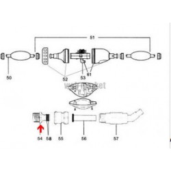 Raccord D22 longueur du filetage 15mm Polaris 180