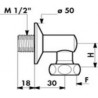 Raccord équerre pour alimentation d un robinet d urinoir mâle 15x21 femelle 15x21 Réf : 838015