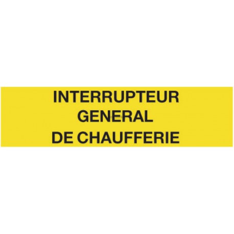 Plaque Interrupteur général de chaufferie Réf 215242
