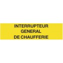 Plaque Interrupteur général de chaufferie Réf 215242