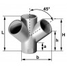 Culotte double 45° SMU® Plus - fonte gris - Ø 150/150 mm
