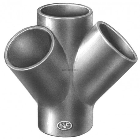 Culotte double d équerre 45° SMU® Plus - fonte brun-rouge - Ø 100/100 mm