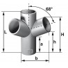 Culotte double d équerre 68° SMU® Plus - fonte gris - Ø 100/100 mm