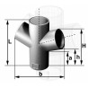 Embranchement Culotte double SMU Plus à 68° en fonte diamètre nominal 125-100mm Réf. 155397 PAM