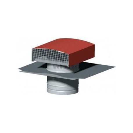 Ct 200 tuile - chapeau de toiture rouge pour sorties conduits diamètre 200