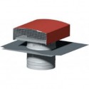 Ct 200 tuile - chapeau de toiture rouge pour sorties conduits diamètre 200