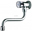 Robinet temporisé Tempostop lavabo/évier mural à bec mobile avec cartouche standard et aérateur anti-tartre corps en laiton m