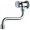 Robinet temporisé Tempostop lavabo/évier mural à bec mobile avec cartouche standard et aérateur anti-tartre corps en laiton m