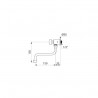 Robinet temporisé Tempostop lavabo/évier mural à bec mobile avec cartouche standard et aérateur anti-tartre corps en laiton m