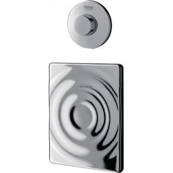 Commande pneumatique WC SURF, manuelle à distance, avec tube capilaire 1,50 m, bouton-poussoir avec rosace D100 mm et trappe