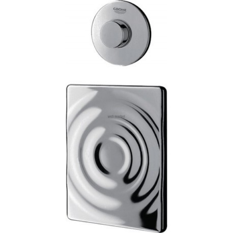 Commande pneumatique WC SURF, manuelle à distance, avec tube capilaire 1,50 m, bouton-poussoir avec rosace D100 mm et trappe