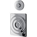 Commande pneumatique WC SURF, manuelle à distance, avec tube capilaire 1,50 m, bouton-poussoir avec rosace D100 mm et trappe