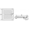 Receveur à poser carré, surélevé, extra-plat RENOVA 90 x 90 cm, céramique, blanc Réf. 00717100000