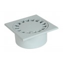 Siphon de cour SC089G PVC gris clair - 20x20 cm - Ø mâle 80 mm Ø femelle 90 mm