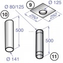 Kit de raccordement chaudière sous conduit diamètre 80 125 mm DY850 réf 100003272