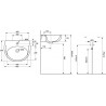 Lave-mains MIDEO 45 x 35 cm, autoportant, percé 1 trou, blanc Réf. E4338-00