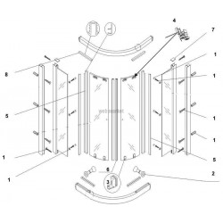 Bande magnétique porte coulissante pour paroi 1/4 de cercle