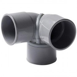 Coude double FF 87°30 PVC équerre gris Nicoll - Ø 100 mm