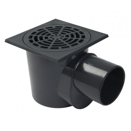 Siphon de cour à panier sortie diamètre 110/100mm gris SCP1110