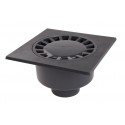 Siphon de cour à sortie verticale SC1110 - PVC gris foncé - 30x30 cm - Ø mâle 110 mm / Ø femelle 100 mm