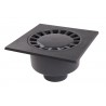 Siphon de cour à sortie verticale SC1110 - PVC gris foncé - 30x30 cm - Ø mâle 110 mm / Ø femelle 100 mm