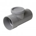 Té de visite PVC avec bouchon MF gris Nicoll - Ø 75 mm