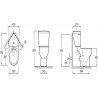 Ensemble cuvette et réservoir angle ODEON UP 75x43 sortie horizontale blanc réf. E0373-00