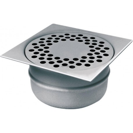 Siphon sol inox 100X100X55 sortie verticale D40mm réf 21.412