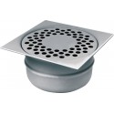 Siphon sol inox 100X100X55 sortie verticale D40mm réf 21.412