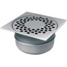 Siphon sol inox 100X100X55 sortie verticale D40mm réf 21.412
