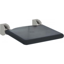 Siège de douche rabattable 410 x 410 mm tube lisse assise en polyuréthane noir réf. 0300741019