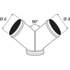 Culotte à 90° - CU - Diamètre 315 mm vers 2 x 315 mm - Acier galvanisé
