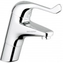 Mitigeur de lavabo EUROECO Séquentiel monocommande 15 x 21, monotrou, levier métallique longueur 120 mm, corps lisse, sans tirette de vidage, version haute, chromé réf. 32790000