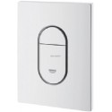 Plaque commande WC ARENA double touche interrompable mécanisme pneumatique montage vertical ABS 156 x 197 mm blanc alpin Réf.