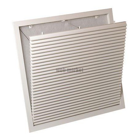 ALDES Grille de reprise plafond/mur 400x200 blanche mailles carrées filtre AC174Z