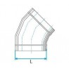ALDES Coude horizontal oblong galvanisé 45° CHO - L 425mm x H 130mm