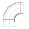 ALDES Coude horizontal oblong galvanisé 90° CHO - L 425mm x H 130mm