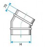 ALDES Coude vertical oblong galvanisé 30° CVO - L 325mm x H 130mm