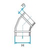 ALDES Coude vertical oblong galvanisé 30° CVO - L 490mm x H 130mm