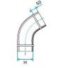 ALDES Coude vertical oblong galvanisé 90° CVO - L 325mm x H 130mm