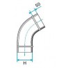 ALDES Coude vertical oblong galvanisé 45° CVO - L 490mm x H 130mm