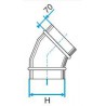ALDES Coude vertical oblong galvanisé 45° CVO - L 490mm x H 130mm